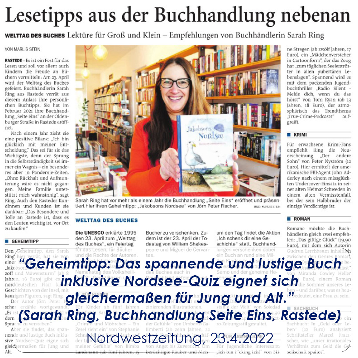 Jakobsons Nordsee Nordwest Zeitung Veröffentlichung Jakobsons Nordsee Nordwest Zeitung Veröffentlichung
