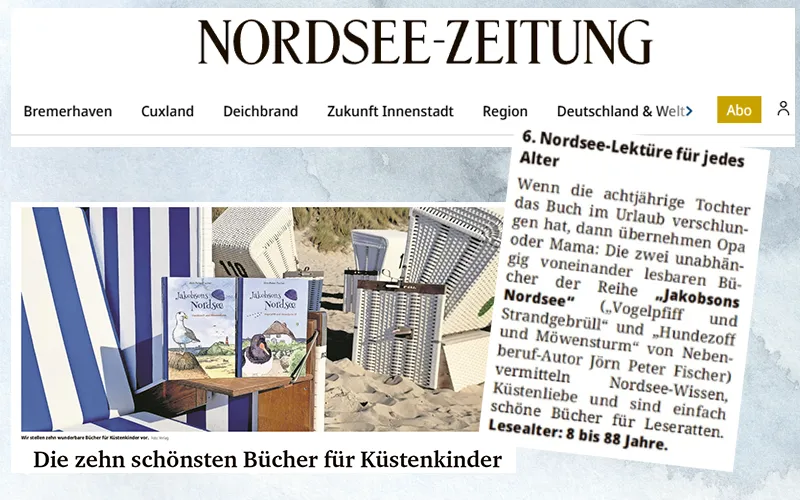Nordsee-Zeitung empfiehlt Bücher von Jakobsons Nordsee für Küstenkinder